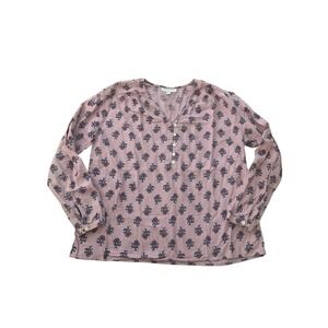 Pure Jill J. Jill Organic Cotton Floral Tunic Top Pink Large Tall